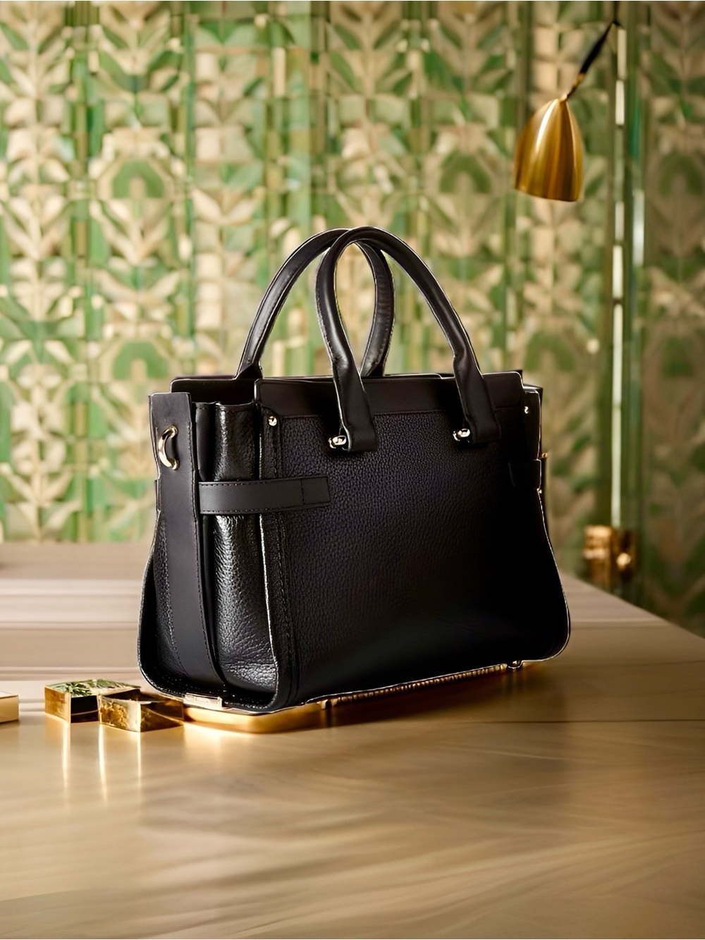 COACH Swagger 27 Carryall Satchel | Black Pebbled Leather | Like New | Dust Bag - Picture 3 of 7